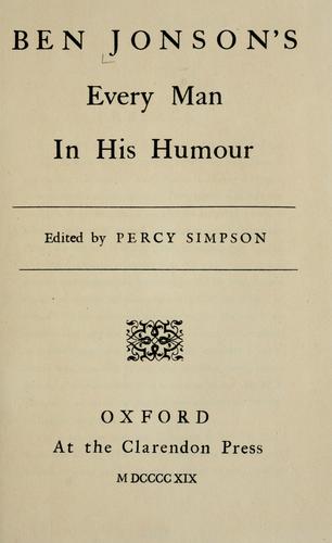 Ben Jonson's Every man in his humour