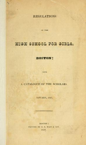 Regulations of the High School for Girls, Boston
