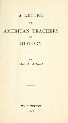 A letter to American teachers of history
