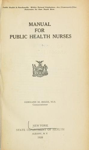 Manual for public health nurses