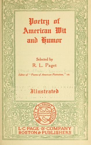 The poetry of American wit and humor