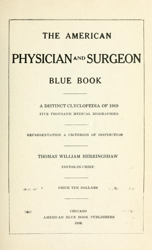 The American physician and surgeon blue book