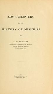 Some chapters in the history of Missouri