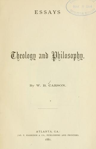 The philosophy of religion in England and America