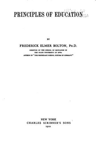 Principles of education