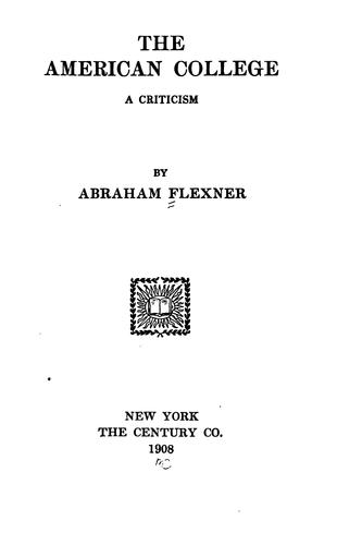 The American college, criticism