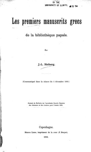 Les premiers manuscrits grecs de la bibliothèque papale