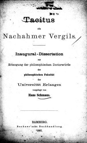 Tacitus, ein Nachahmer Vergils
