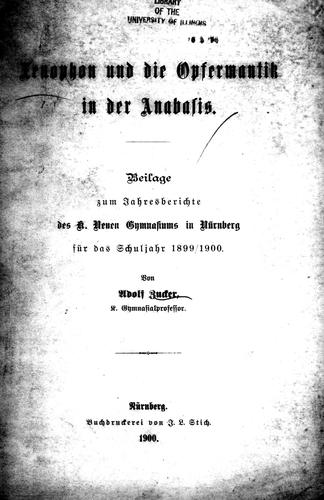 Xenophon und die Opfermantik in der Anabasis