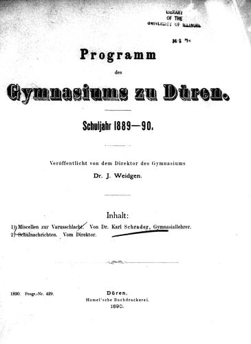 Miscellen zur Varusschlacht