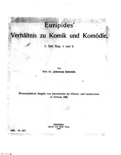 Euripides' Verhältnis zu Komik und Komödie