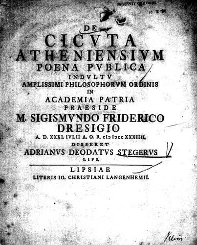 De cicuta Atheniensium poena publica