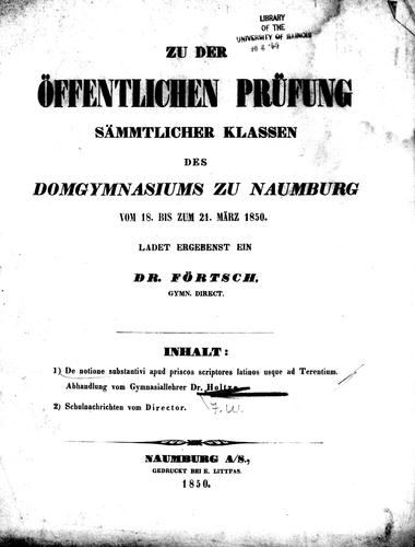 De notione substantivi apud priscos scriptores latinos usque ad Terentium