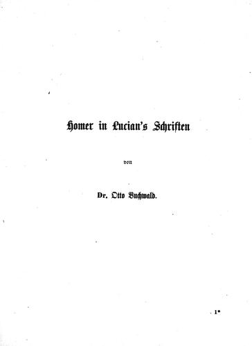 Homer in Lucian's Schriften