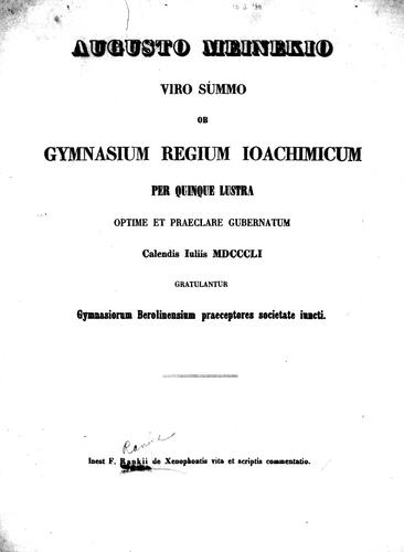 De Xenophontis vita et scriptis commentatio