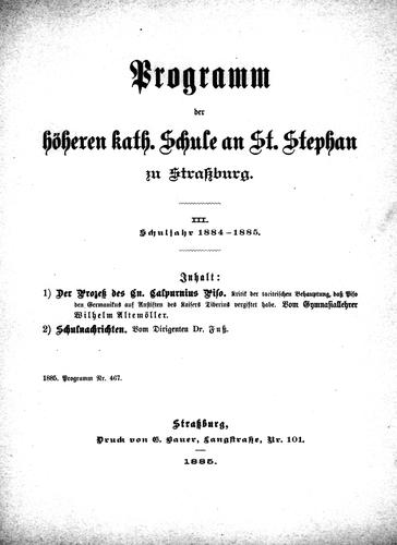 Der Prozess des Cn. Calpurnius Piso
