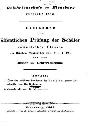Ueber den religiösen Standpunkt des Euripides