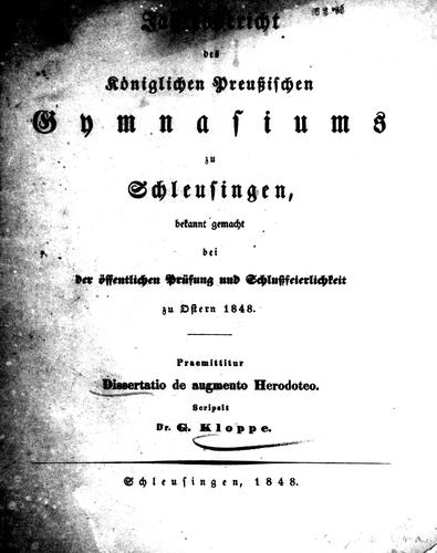 Dissertatio de augmento Herodoteo
