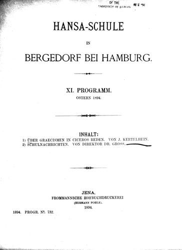 Über Graecismen in Ciceros Reden