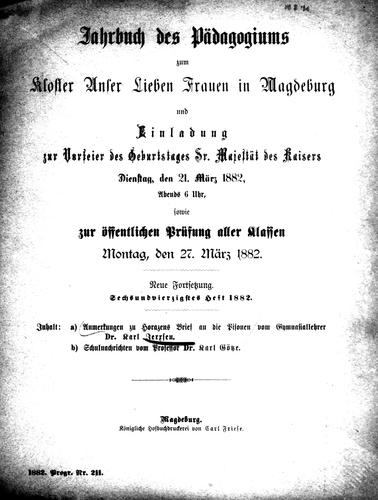 Anmerkungen zu Horazens brief an die Pisonen