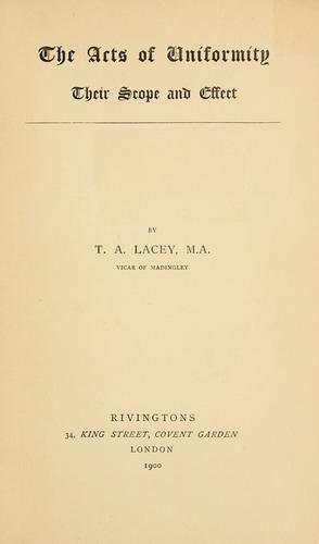 The Acts of Uniformity