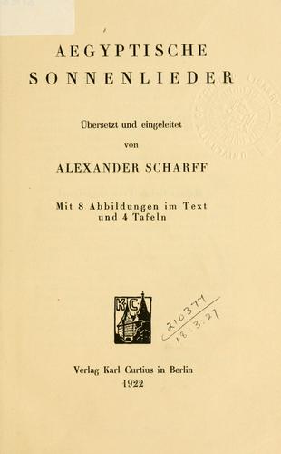 Aegyptische Sonnenlieder