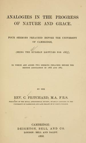 Analogies in the progress of nature and grace