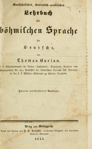 Ausführliches, theoretisch-praktisches Lehrbuch der böhmischen Sprache für Deutsche