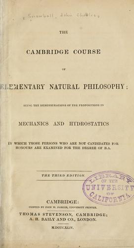 The Cambridge course of elementary natural philosophy