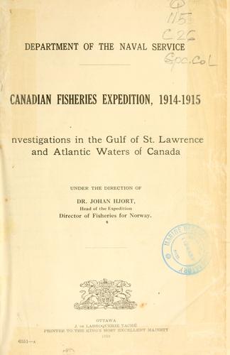 Canadian fisheries expedition, 1914-1915
