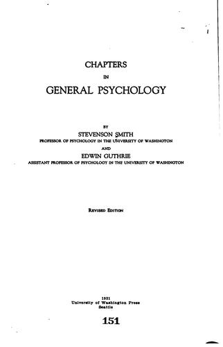 Chapters in general psychology