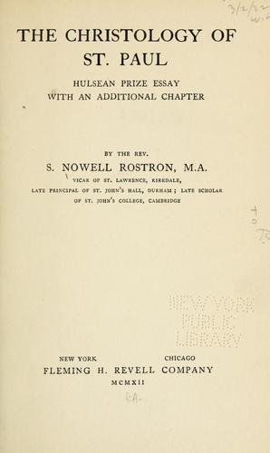 The Christology of St. Paul