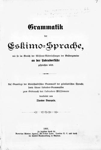 Grammatik der Eskimo-sprache