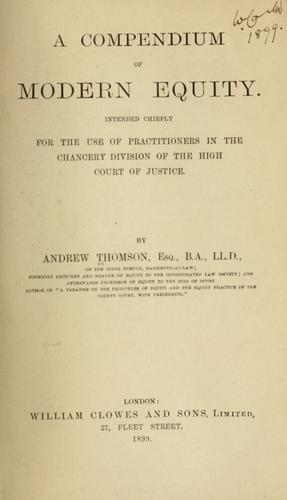 A compendium of modern equity