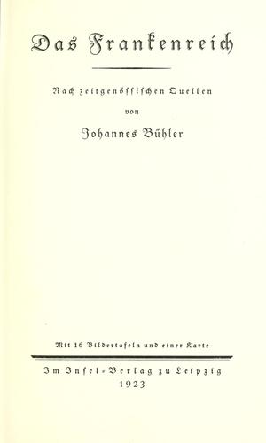 Das Frankenreich, nach zeitgenössischen Quellen