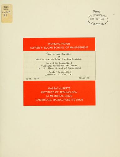 Design and control of multi-location distribution systems