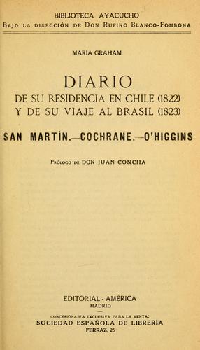 Diario de su residencia en Chile (1822) y de su viaje al Brasil (1823)