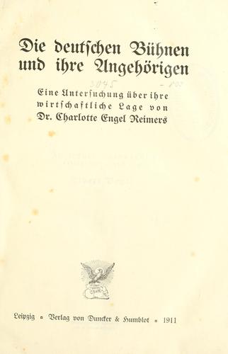 Die deutschen B©hnen und ihre Angeh©rigen