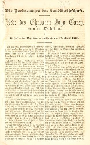 The claims of agriculture