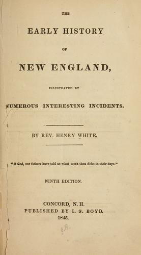 The early history of New England