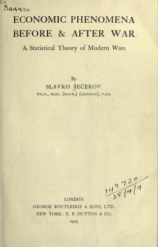 Economic phenomena before and after war