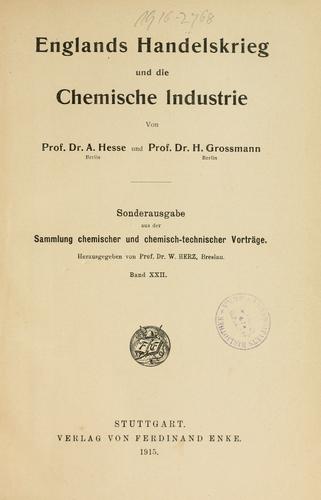 Englands Hendelskrieg und die chemische Industrie