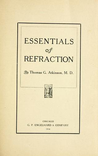 Essentials of refraction