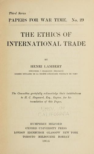 The ethics of international trade