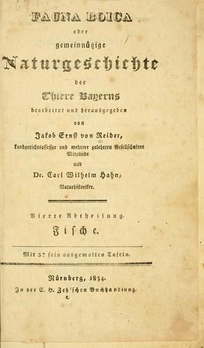Fauna Boica oder Gemeinnutzige naturgeschichte der thiere Bayerns