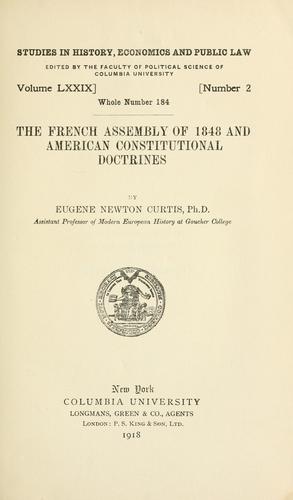 The French assembly of 1848 and American constitutional doctrines