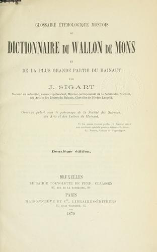Glossaire étymologique montois