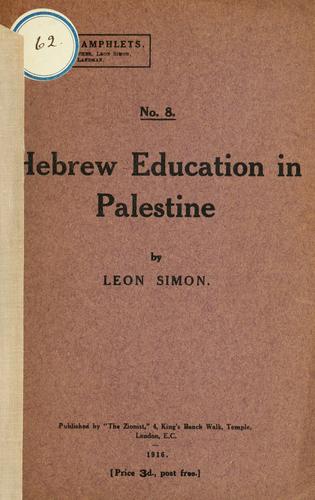 Hebrew education in Palestine