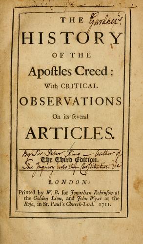 The History of the Apostles creed