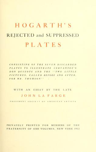Hogarth's rejected and suppressed plates